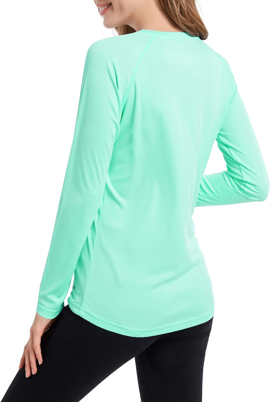 Size: L) Womens UPF 50+ Long Sleeve Workout Running Shirts Quick Dry  Outdoor UV Sun Protection T-Shirt, women s activewear yoga shirts size  largr 