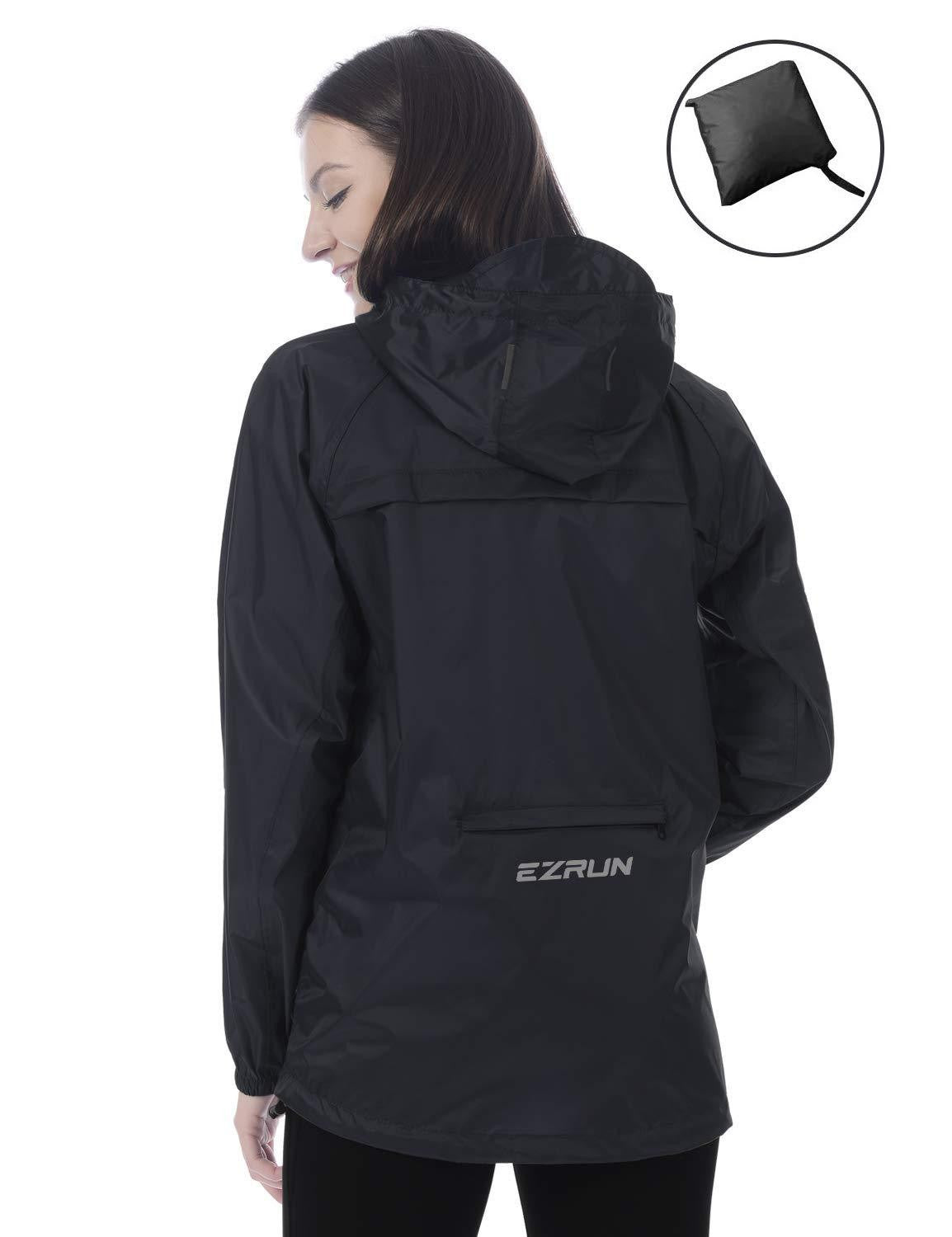EZRUN Women's Lightweight Waterproof Packable Hooded Raincoat